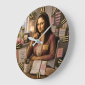 Funny Mona Lisa Administrative Assistant Office ラージ壁時計 (傾斜)