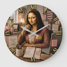 Funny Mona Lisa Administrative Assistant Office ラージ壁時計
