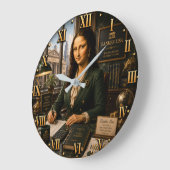 Funny Mona Lisa Banker Banking Office Decor ラージ壁時計 (傾斜)