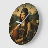 Funny Mona Lisa Basketball ラージ壁時計 (傾斜)