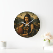 Funny Mona Lisa Basketball ラージ壁時計 (ホーム)