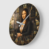 Funny Mona Lisa CEO Lisa Executive Office Decor ラージ壁時計 (傾斜)