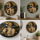 Funny Mona Lisa Dentist Dental Office Decor ラージ壁時計