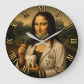 Funny Mona Lisa Dentist Dental Office Decor ラージ壁時計 (正面)