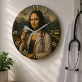 Funny Mona Lisa Doctor Medical Office Decor ラージ壁時計