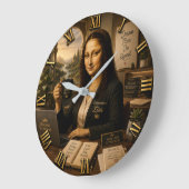 Funny Mona Lisa Entrepreneur Business Office Decor ラージ壁時計 (傾斜)