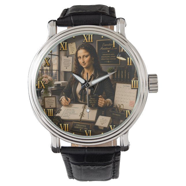 Funny Mona Lisa Executive Assistant 腕時計 (正面)