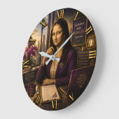 Funny Mona Lisa Financial Advisor Office Decor ラージ壁時計 (傾斜)