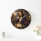 Funny Mona Lisa Financial Advisor Office Decor ラージ壁時計 (ホーム)