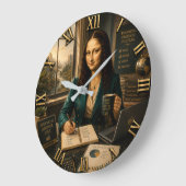 Funny Mona Lisa Financial Advisor Office Decor ラージ壁時計 (傾斜)