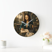Funny Mona Lisa Financial Advisor Office Decor ラージ壁時計 (ホーム)
