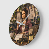 Funny Mona Lisa Human Resources HR Office Decor ラージ壁時計 (傾斜)