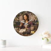 Funny Mona Lisa Human Resources HR Office Decor ラージ壁時計 (ホーム)