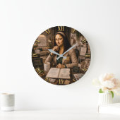 Funny Mona Lisa Interior Designer Home Decor ラージ壁時計 (ホーム)