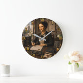 Funny Mona Lisa Notary Office Decor ラージ壁時計 (ホーム)