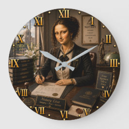 Funny Mona Lisa Notary Office Decor ラージ壁時計