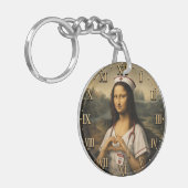 Funny Mona Lisa Nurse RN & Nursing Office Decor キーホルダー (正面左)