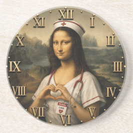 Funny Mona Lisa Nurse RN & Nursing Office Decor  コースター