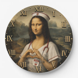 Funny Mona Lisa Nurse RN & Nursing Office Decor  ペーパープレート