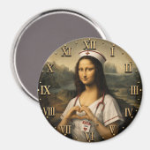 Funny Mona Lisa Nurse RN & Nursing Office Decor  マグネット (正面/裏面)