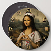 Funny Mona Lisa Nurse RN & Nursing Office Decor 缶バッジ (正面&裏面)