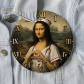Funny Mona Lisa Nurse RN & Nursing Office Decor 缶バッジ (インサイチュ)