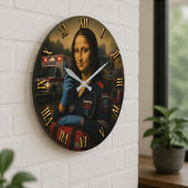 Funny Mona Lisa Paramedic EMS & First Responder ラージ壁時計