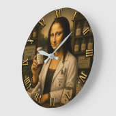 Funny Mona Lisa Pharmacist Pharmacy ラージ壁時計 (傾斜)
