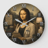 Funny Mona Lisa Psychologist Therapist Office ラージ壁時計 (正面)