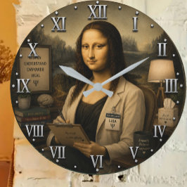 Funny Mona Lisa Psychologist Therapist Office ラージ壁時計