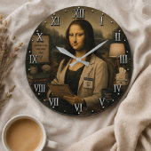 Funny Mona Lisa Psychologist Therapist Office ラージ壁時計
