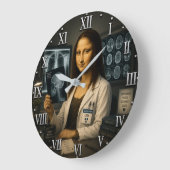 Funny Mona Lisa Radiologist Radiology Office Decor ラージ壁時計 (傾斜)