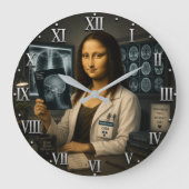 Funny Mona Lisa Radiologist Radiology Office Decor ラージ壁時計 (正面)