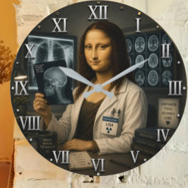 Funny Mona Lisa Radiologist Radiology Office Decor ラージ壁時計