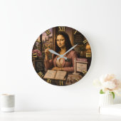 Funny Mona Lisa Real Estate Agent ラージ壁時計 (ホーム)