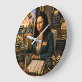 Funny Mona Lisa Realtor Real Estate Office Decor ラージ壁時計 (傾斜)