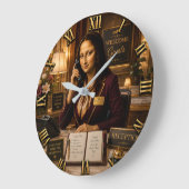 Funny Mona Lisa Receptionist Desk Office Decor ラージ壁時計 (傾斜)