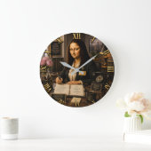 Funny Mona Lisa Secretary Office Desk ラージ壁時計 (ホーム)