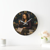 Funny Mona Lisa Stock Trader Trading Office Decor ラージ壁時計 (ホーム)