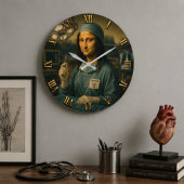 Funny Mona Lisa Surgeon Surgical Office Decor ラージ壁時計