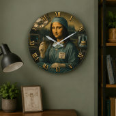 Funny Mona Lisa Surgeon Surgical Office Decor ラージ壁時計