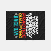 Funny Monday Tuesday Thursday Practice Qualifying  フリースブランケット (正面(横))