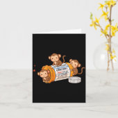 Funny Monkey Anti Depressant Zoo Boys Girls Kids P カード (黄色い花)