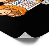 Funny Monkey Anti Depressant Zoo Boys Girls Kids P ポスター (角)
