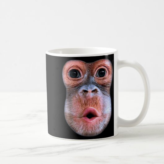 Funny Monkey Blowing Stomach Face, Monkey Blow Sto コーヒーマグカップ (右)