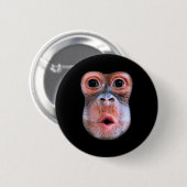 Funny Monkey Blowing Stomach Face, Monkey Blow Sto 缶バッジ (正面&裏面)