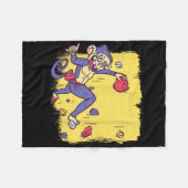 Funny Monkey Bouldering And Rock Climbing  フリースブランケット (正面(横))