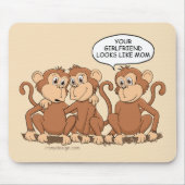 Funny Monkey Cartoon Design マウスパッド (正面)