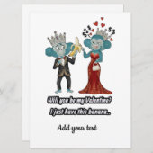 Funny Monkey Couple Valentine's Day シーズンカード (正面/裏面)