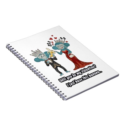 Funny Monkey Couple Valentine's Day ノートブック (右側)